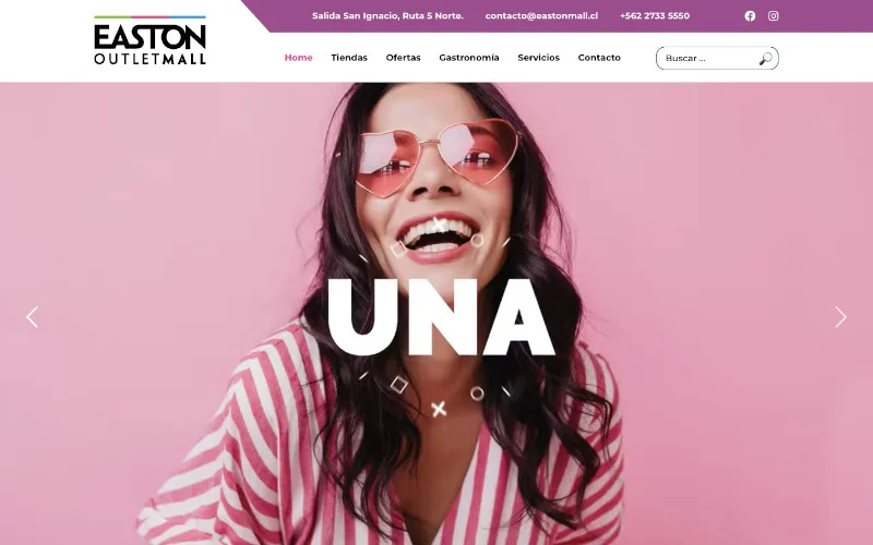 Diseño web profesional de sitio Easton Mall